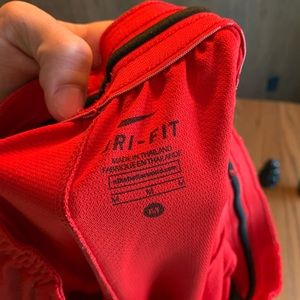 Red and black nike elite shorts